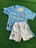Conjunto Infantil Manchester City 2023/24 - Camisa e Short Puma